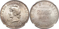 BRAZIL 2000 Reis Key-date w. lowest mintage! -