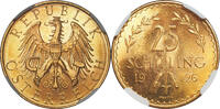AUSTRIA 25S Austria (1st Republic). Proof-Like Gold 25 Schilling Coin. -