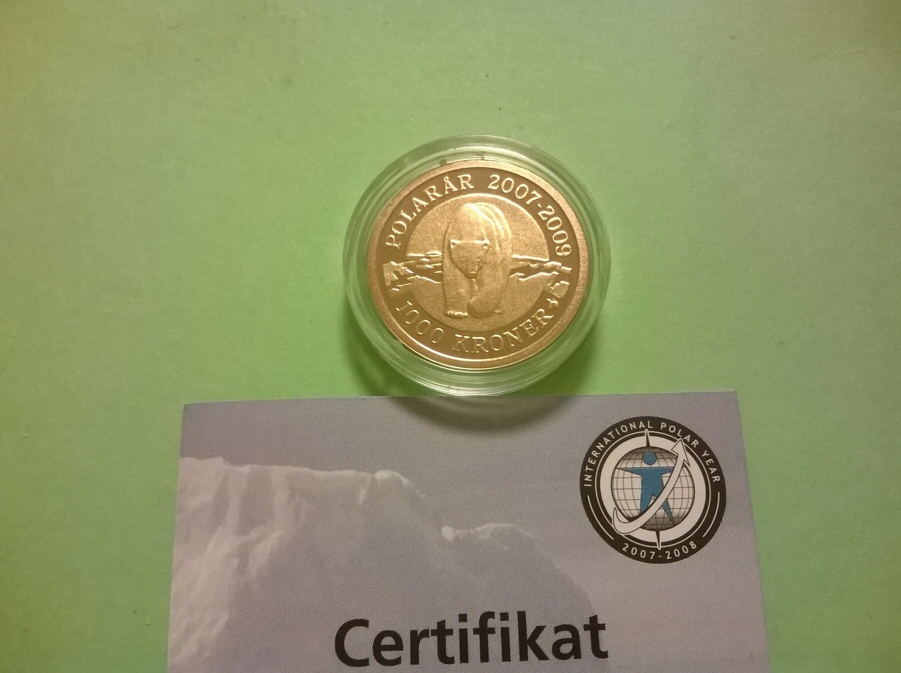 Greenland, Denmark 1000 Kroner 2007 Only Greenland gold coin by Royal