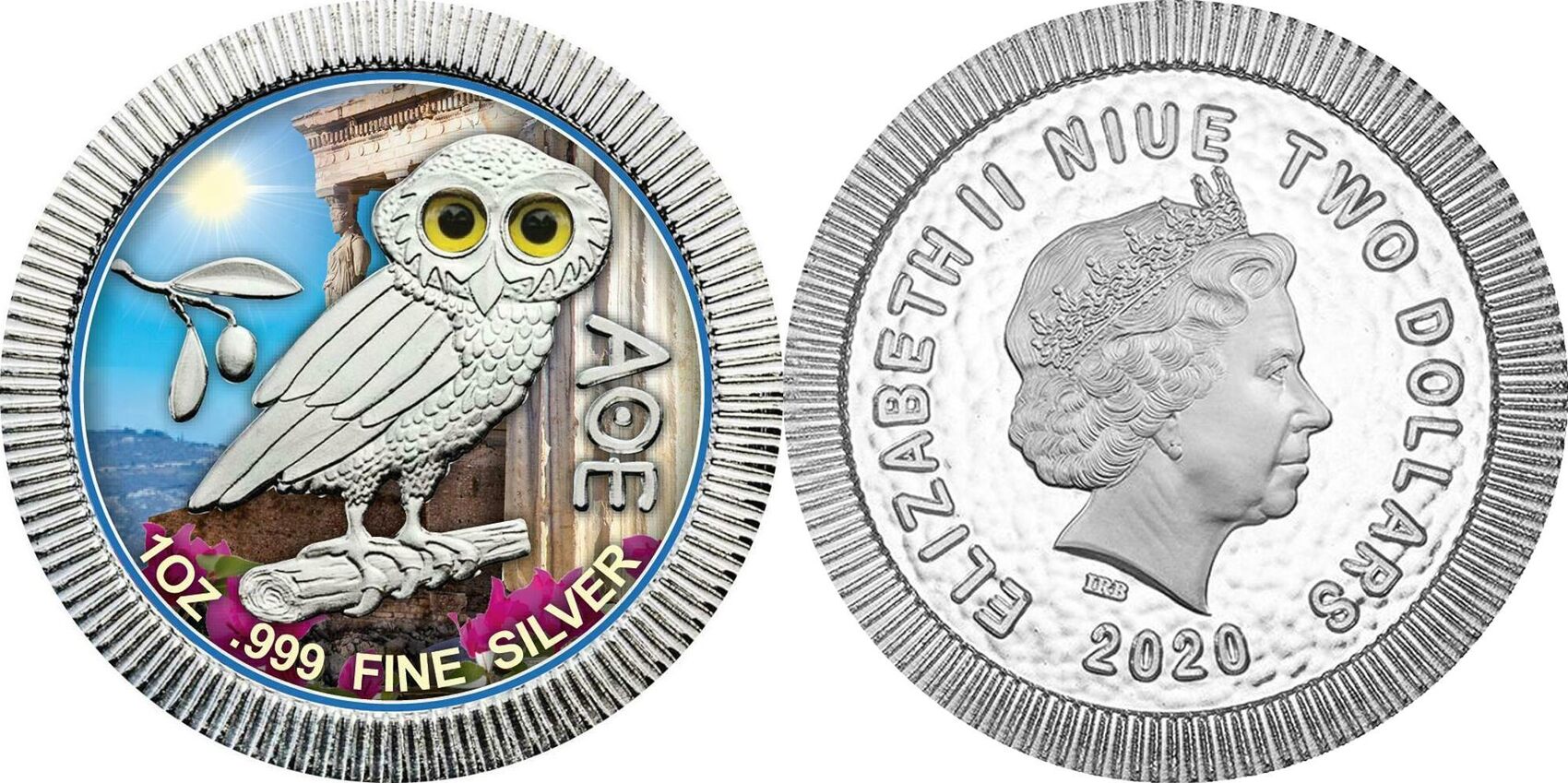 Niue 2 Dollar 2020 Owl of Athens Athenian Owl Day 1 oz silver coin