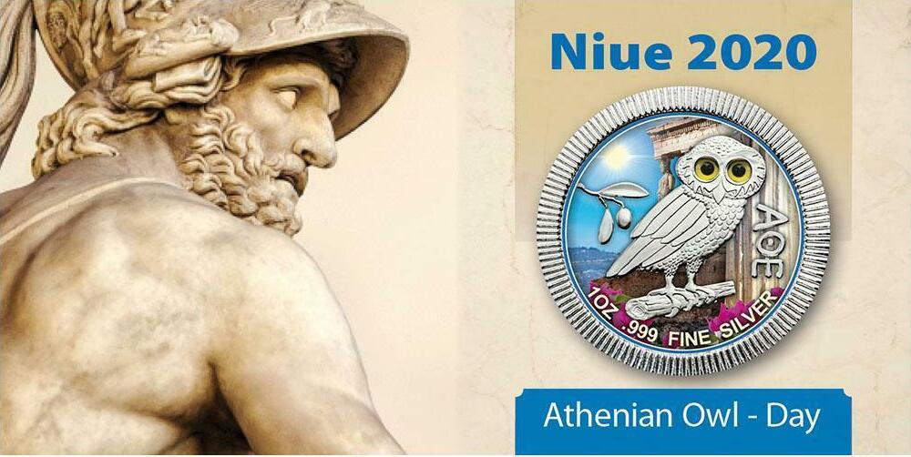 Niue 2 Dollar 2020 Owl of Athens Athenian Owl Day 1 oz silver coin