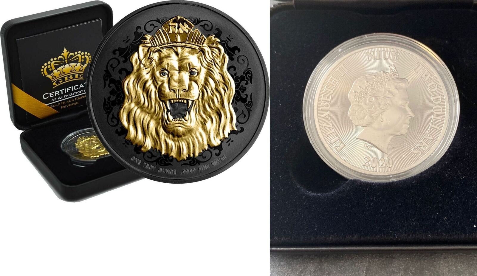 Niue 2 Dollar 2020 Roaring Lion Black Empire Edition Ruthenium