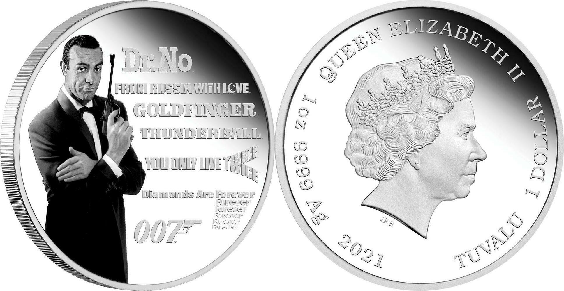 1 Dollar 2021 Perth Mint Australien James Bond 007 Legacy