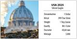 Vereinigte Staaten 1 Dollar Silver coin 1 oz American Eagle Habemus Papam Pope Leo XIV 2025 color Uncirculated