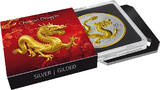 10 Yuan Silver coin 1 oz China Dragon Chinese Dragon 2025 partially gold-plated Uncirculated - gilded
