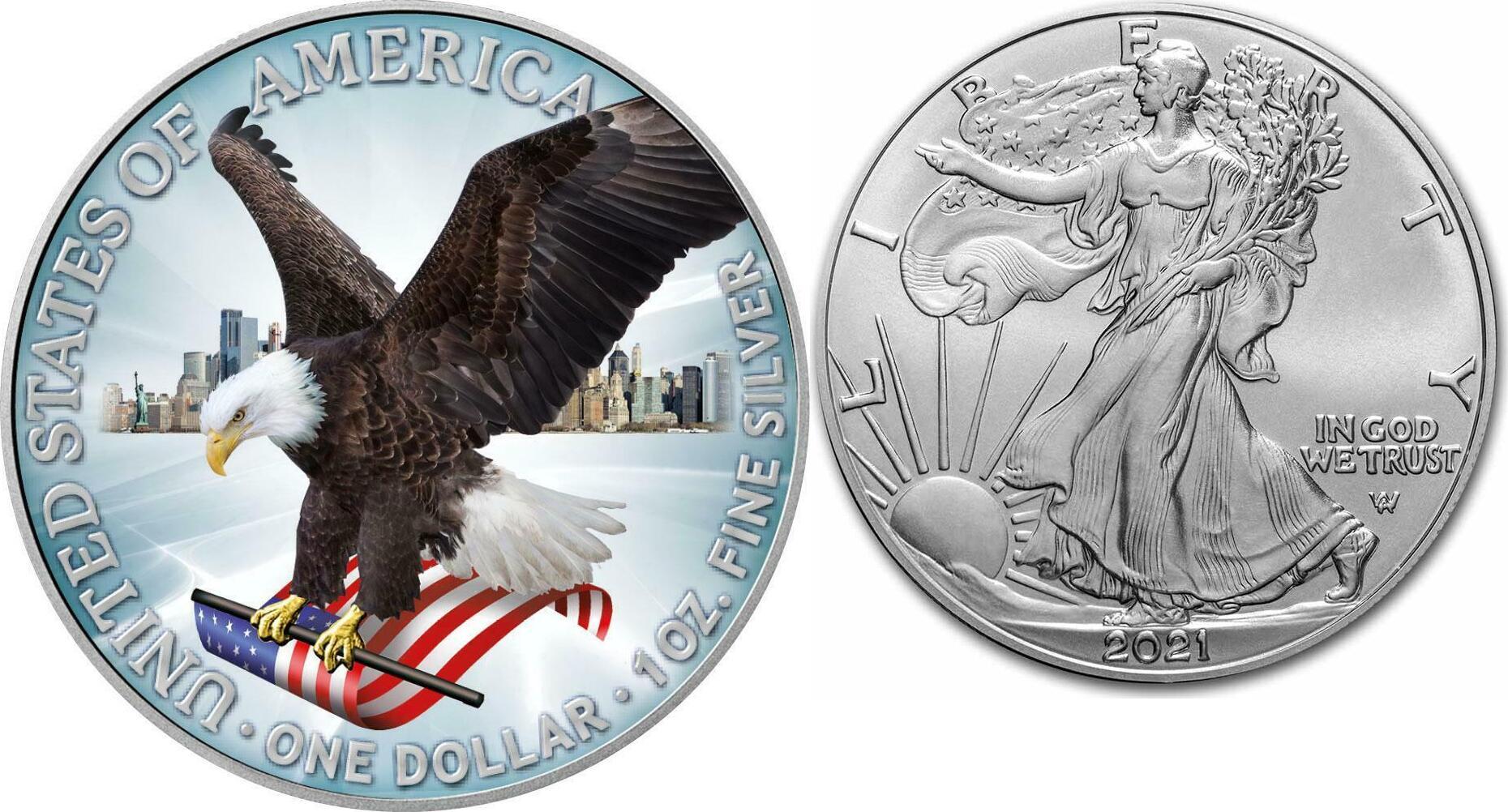【限定】2021 Colorized American Silver Eagle 限定】2021 Colorized American Silver Eagle 2021 American Silver