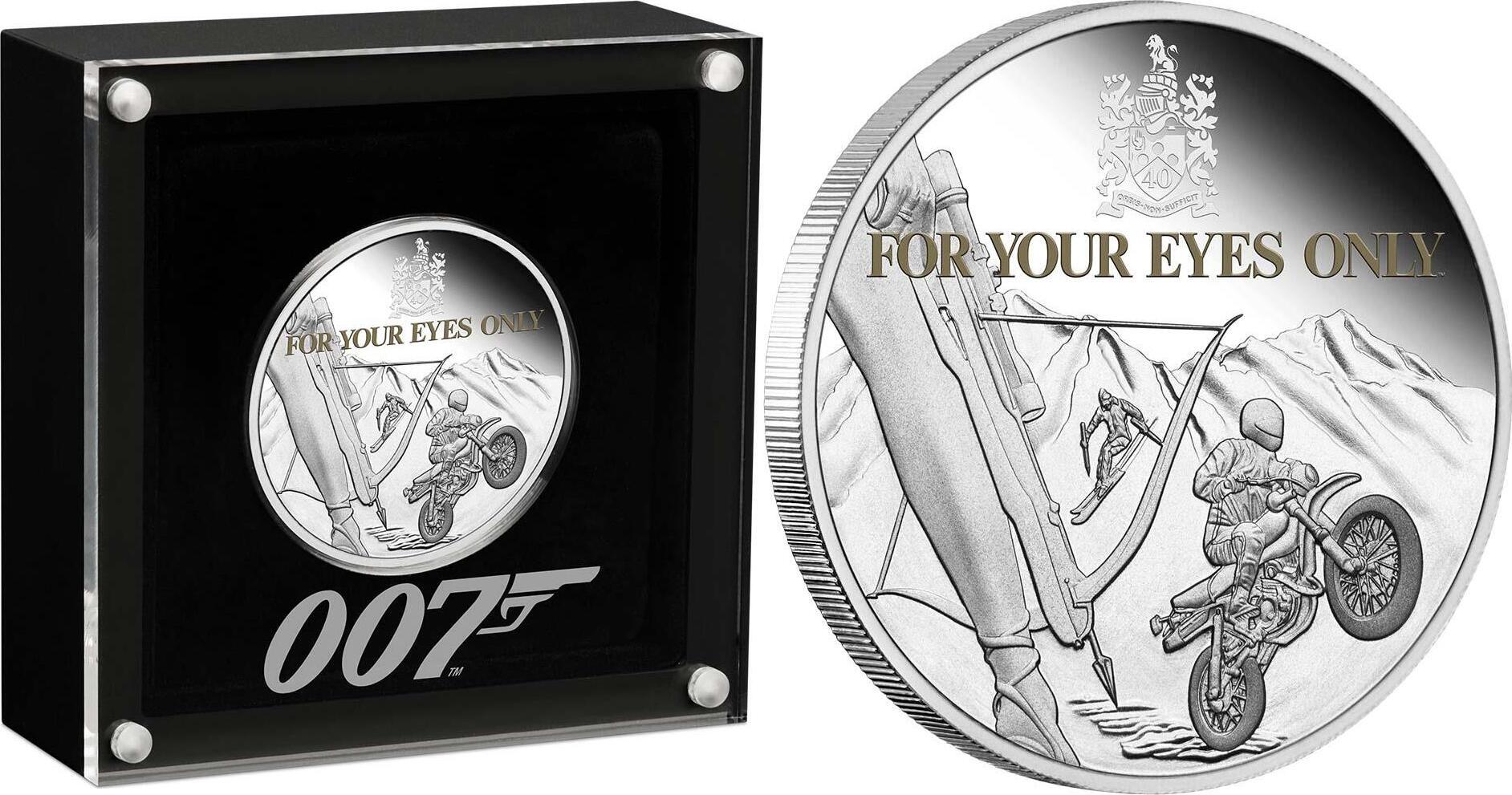 Tuvalu 1 Dollar 2021 James Bond 007 For Your Eyes Only PP 1 oz 999