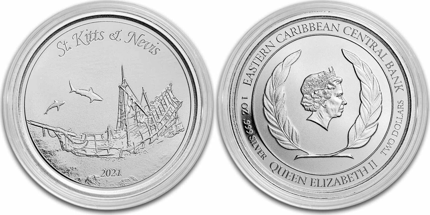 2021 EC8 St deals Lucia 1 oz Silver Coin