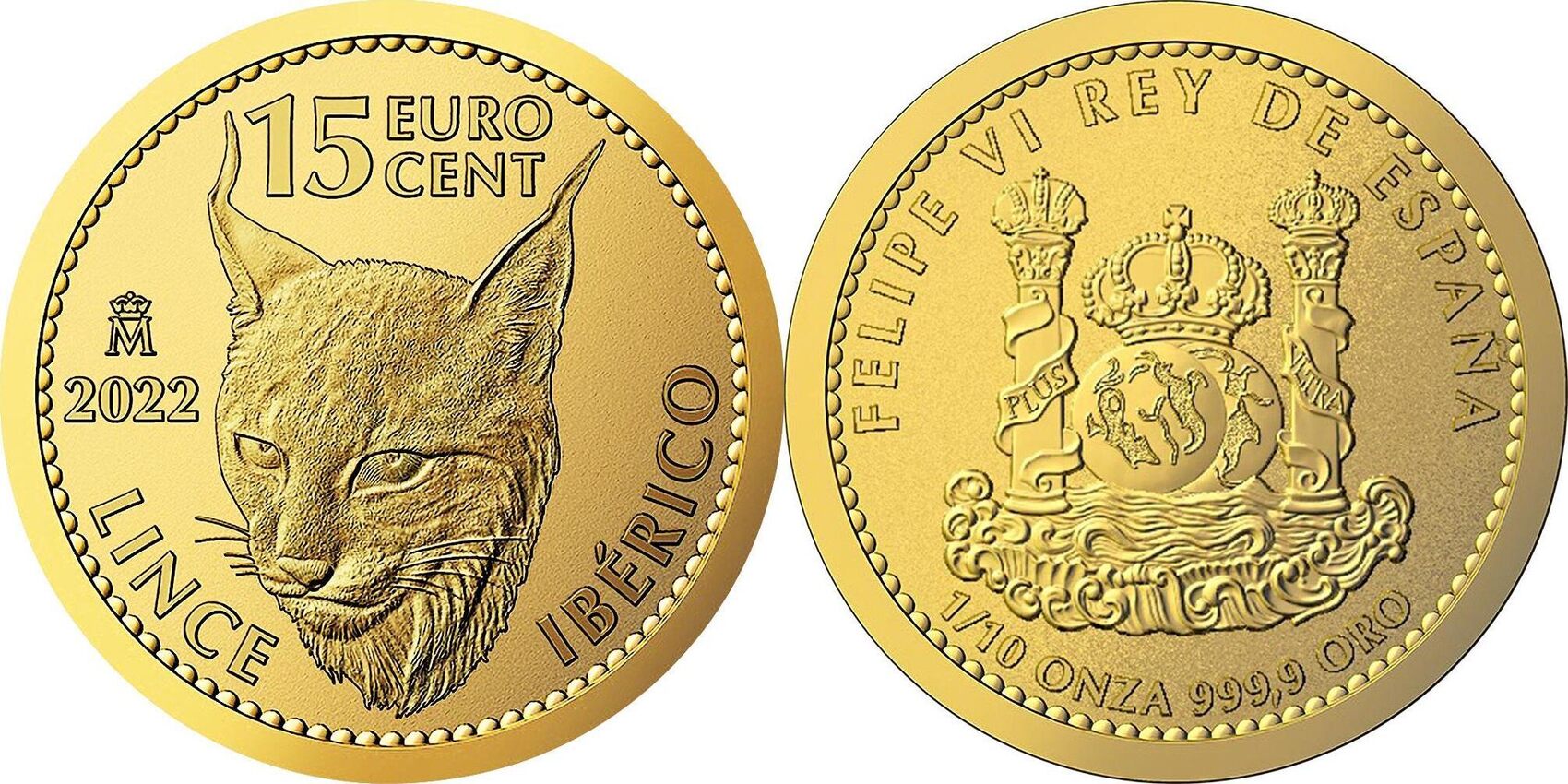 Spanien Spain Iberian Lynx 2022 1/10 Oz 15 Cent Wild Cat Gold Coin Proof |  MA-Shops