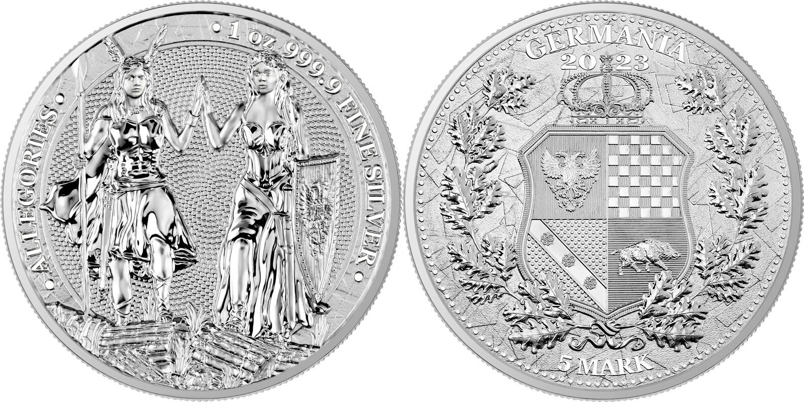 Deutschland 2023 Germania Mint Allegories Galia & Germania 1 oz 5 Mark ...