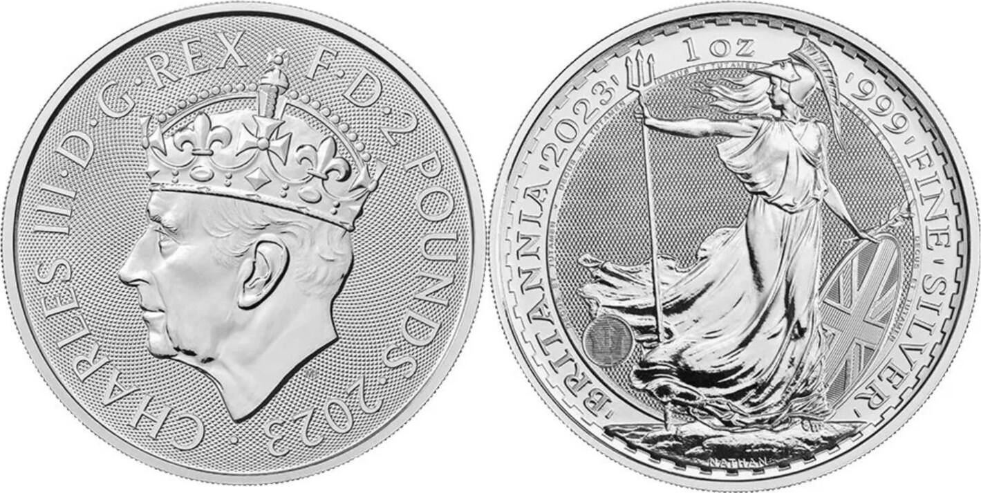 Großbritannien 2 Pfund Britannia Charles III with Crown 1 oz 999
