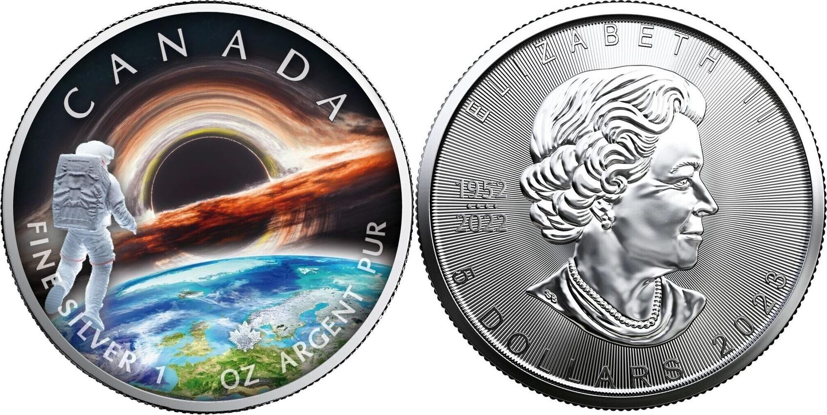 Kanada 5 CAD 2023 Maple Leaf The Universe (9) Earth Silver Coin 1 oz