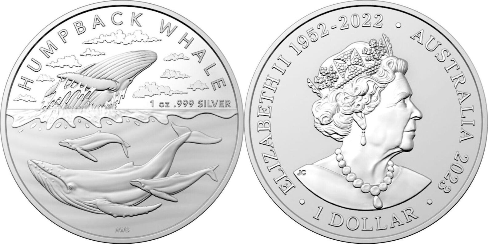 新品 トラベル ジャーニー オーストラリア モンチッチ 2832 Australien 2023 Antarctic Territory Humpback Whale Silver