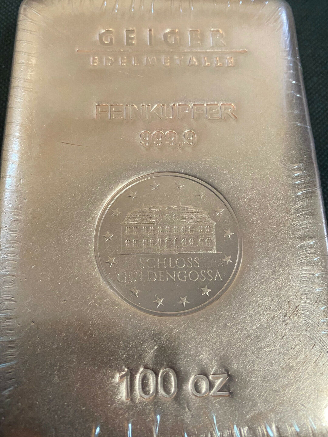 Deutschland 2023 Copper Bar Geiger 100 Oz 3110 Grams Copperbar Schloss