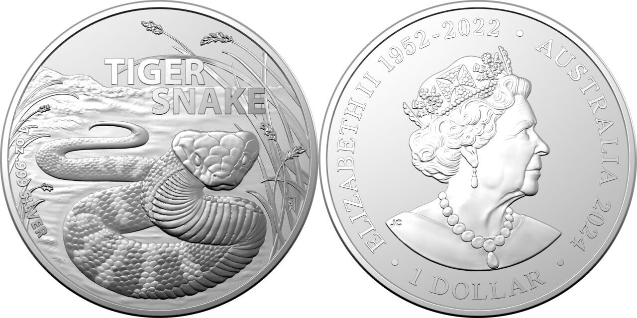 Australien 2024 Tiger Snake 1 Oz Tiger Snake Australia 999 BU Silver   2405 Australia 2024 Australia S Most 3640376034 C 