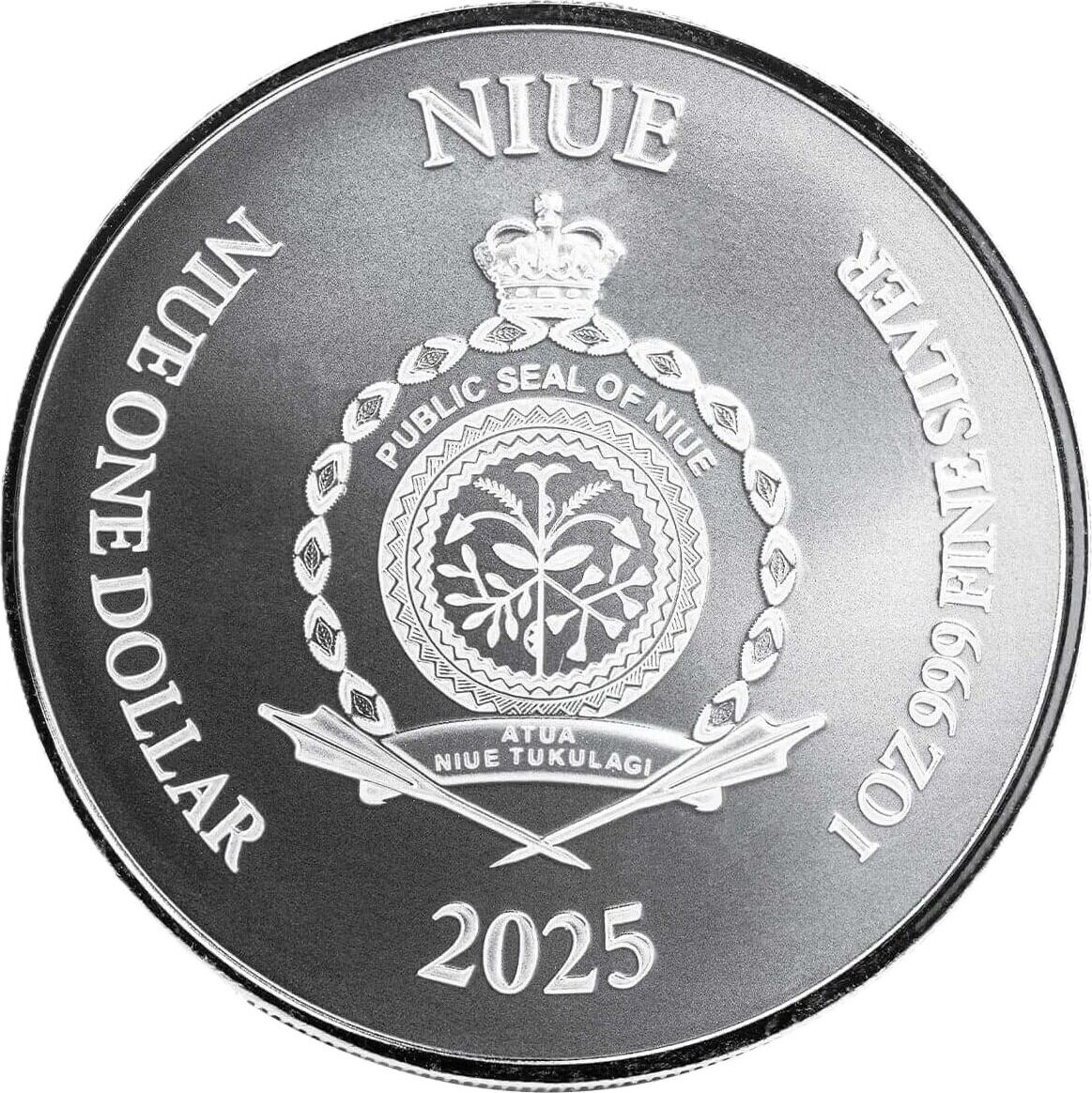 1 Dollar Silver coin 1 oz Niue Lady Justice 2025 Silver Coin 999 BU  Uncirculated | MA-Shops