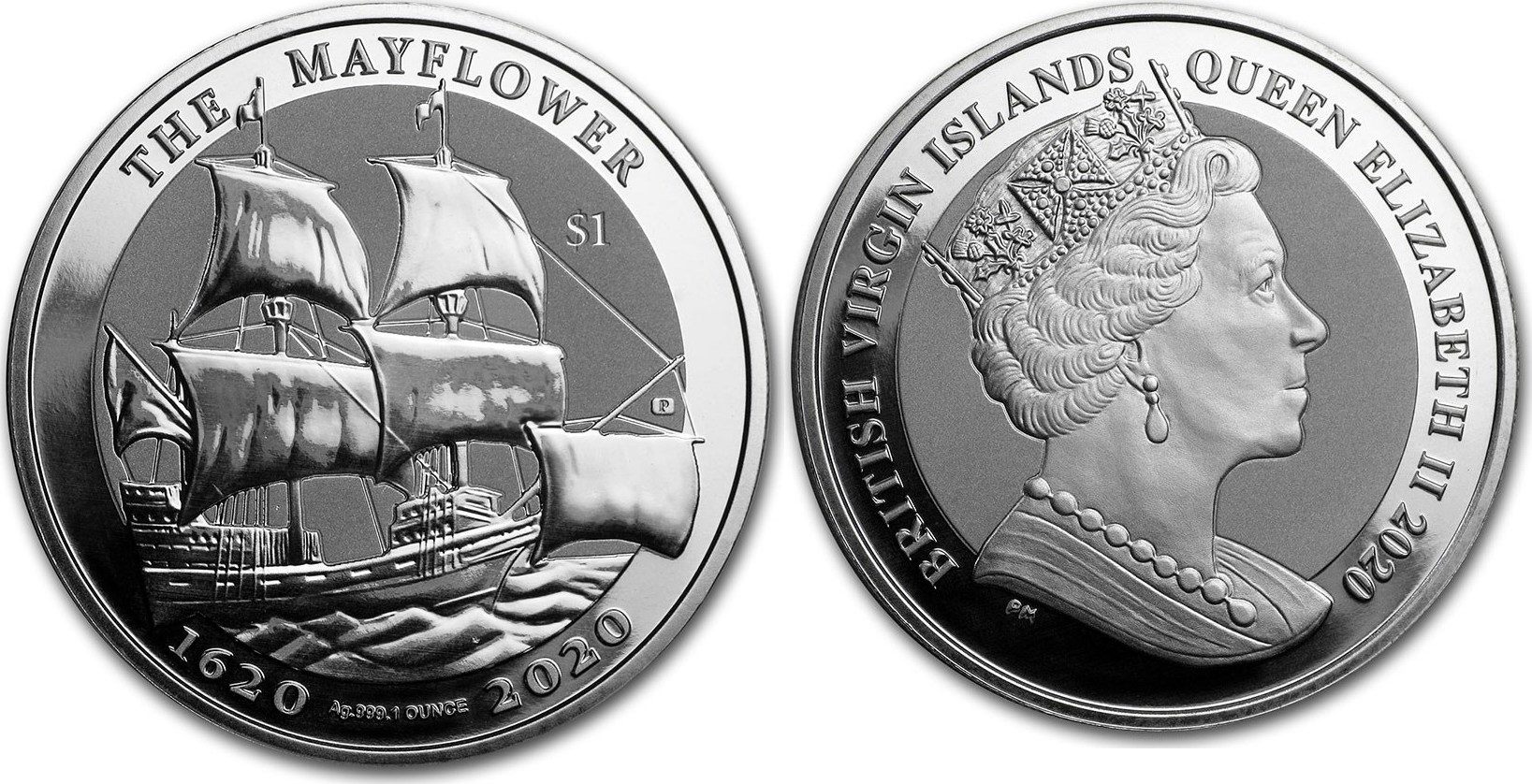 Britische Jungferninseln 1 Doller 2020 Pobjoy Mint The Mayflower
