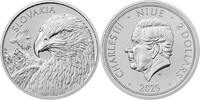 Niue 2 NZD Silbermünze 1 oz Slovakia Eagle 2025 Czech Mint 999 Silber -