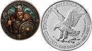 Polen 1 Dollar Silver coin 1 oz American Silver Eagle The Vikings Harald Ironstorm 2025 color -