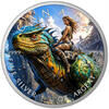 Kanada Silver coin 1 oz Dinosaur Rider Color 2025 Dinosaur Canada Silver Coin 999 -