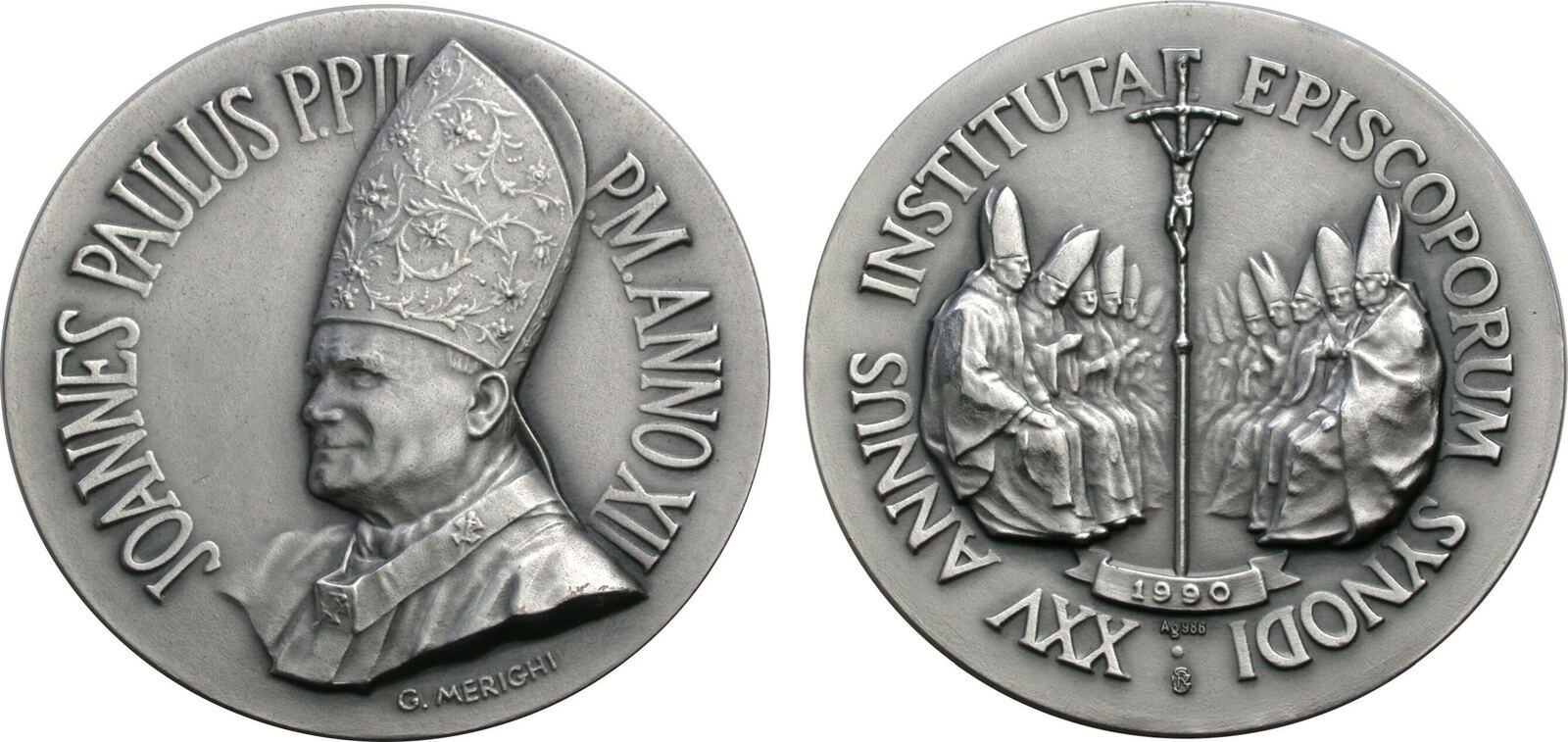 Vatikan Münzen Johannes Paul 2 Wert VATIKAN Silbermedaille 1990 Johannes Paul II. CH UNC | MA-Shops