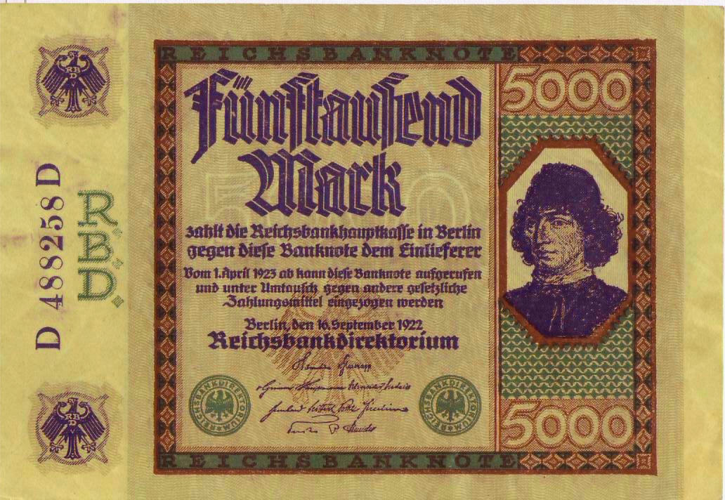 DEUTSCHLAND. Reichsbanknote 1922 5000 Mark. EF | MA-Shops