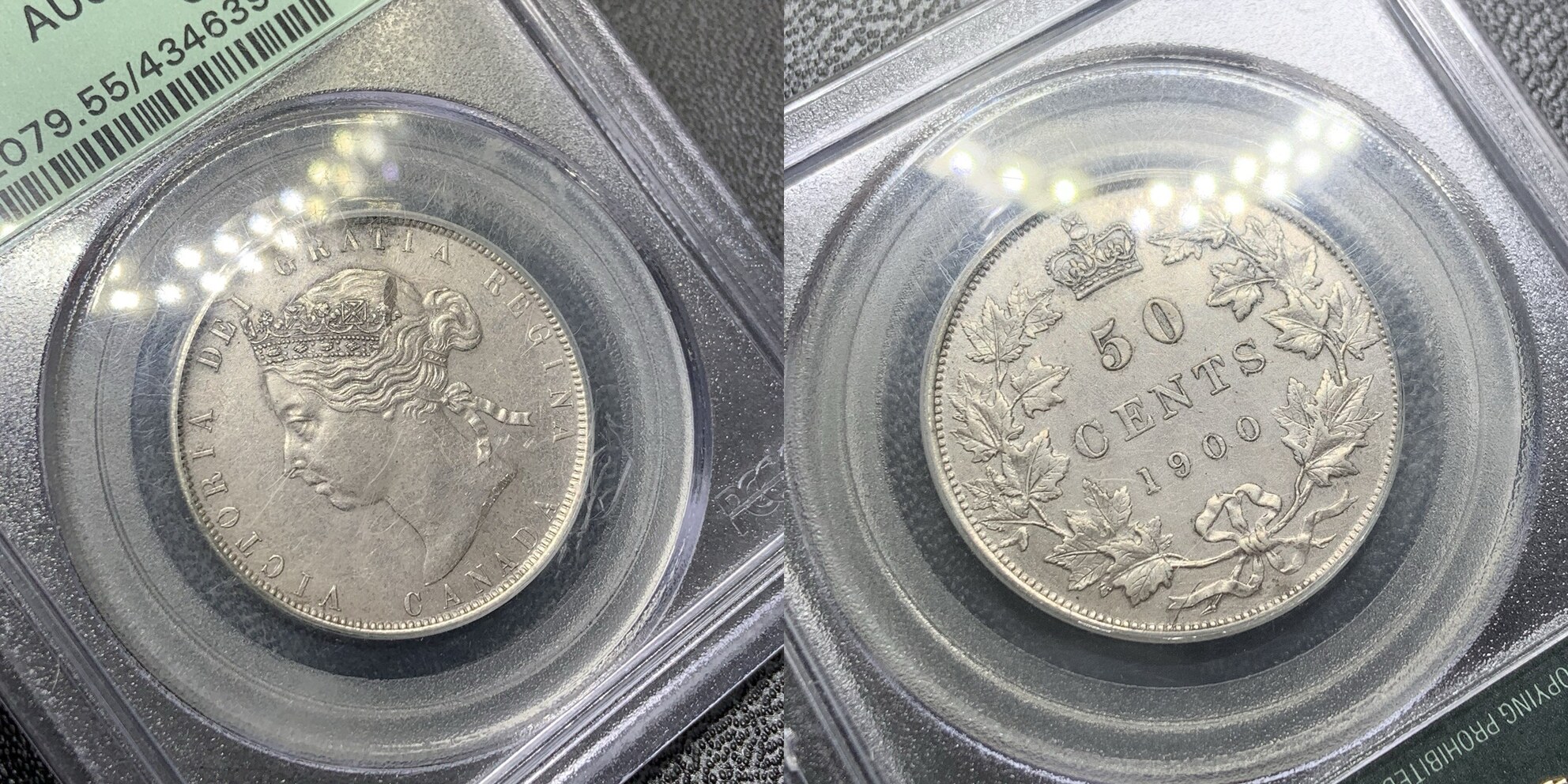 50 Cents Canada: 1900 Half Dollar PCGS AU55 Old Green Holder | MA