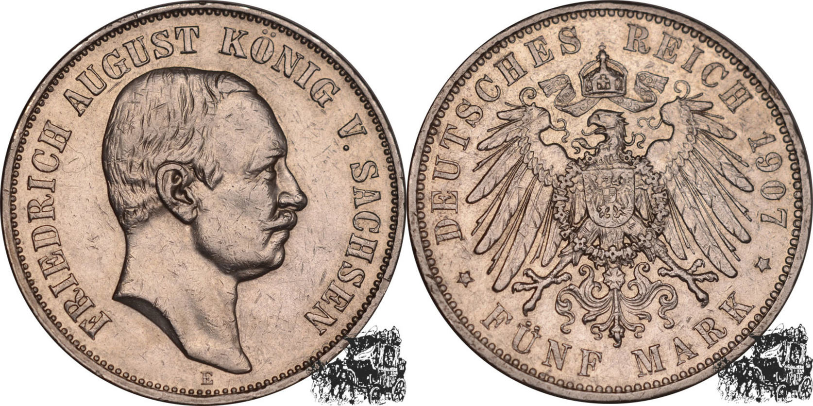 Deutschland 5. Mark 1912. Монета Friedrichs 1918.