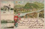 Österreich Gruss aus Salzburg, Farblitho 1897 -