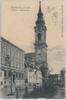 Österreich  Ansichtskarte Stockerau, Schule und Pfarrkirche, gelaufen 1903