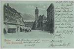 Österreich Ansichtskarte Innsbruck, Mondschein-Litho, gelaufen 1898 -
