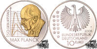 Deutschland 10 Euro 10 Euro 2008 F - Max Planck, Goldapplikation -