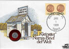 USA - Sonstige Kleine Inseln 5 Escudo Numisbrief - Portugal - USA 5 Escudos 1985/ 89 Kleinster Numis Brief der Welt -