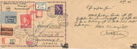 Böhmen und Mähren - 30 Kronen Freimarke Adolf Hitler - auf Ganzsache R-/Eilbote/Luftpost 1944 -