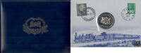 Deutschland Mark Frankreich / Türkei Numisbrief - 1977, Die letzte Reise des Orient-Express - Eisenbahn - im Folder PP -