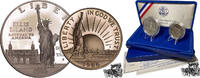 Vereinigte Staaten 1/2 + 1 Dollar 0,50 + 1 Dollar (AG) 1986 S - Ellis Island - Im Origninaletui mit Zertifikaten und Umkarton -
