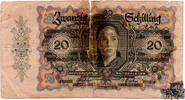 20 Schilling 1946 - 2.Republik - minder erhalten, Klebestreifen vorne und hinten -