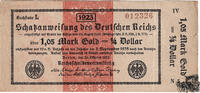 1,05 Mark Gold = 1/4 Dollar 1923 - Deutsches Reich - schön -