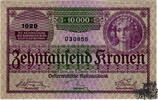 10000 Kronen - 1924 - Österreich - violetter Unterduck - vorzüglich -