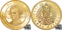 Unbekannt AE-Medaille - W. A. Mozart 1756 - 1791, vergoldet, PP., berühmte Österreicher -