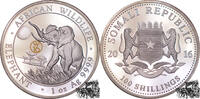 100 Shillings 2017 Somalia 100 Shillings 2017 - Elefant, Privy Mark W16 Prooflike
