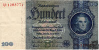 100 Reichsmark 1935 - Deutschland - UdrBst: B/ Serie U - schön -