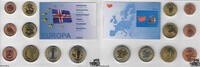 Island 0,01-2 Euro KMS - Probe - Island 2004, Prestige Specimen Set -