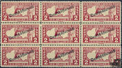 Österreich 2 Heller 1918 A ** ,Eilmarke - Nr.252 II. 9-er Block mit Mittelmarke ohne Stecherzeichen -