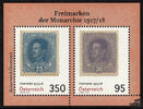Österreich Österreich 2025 o - € 3,50+0,95 BL Freimarken 1917/18 -