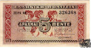 5 Drachmen 1941 - Griechenland - vorzüglich -