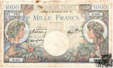 1000 Francs 1940 - Frankreich - Commerce and Industry - minder erhalten -