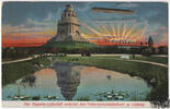 Deutschland Ansichtskarte - Sachsen - Leipzig, Zeppelin-Luftschiff umkeist d. Völkerschlachtsdenkmal -