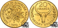 Madagaskar 20 France 20 Francs 1970 - Baumwollpflanze -