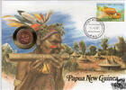 Papua Neuguinea 2 Numisbrief Papua-Neuguinea 1987 - Ureinwohner mit Flöte -